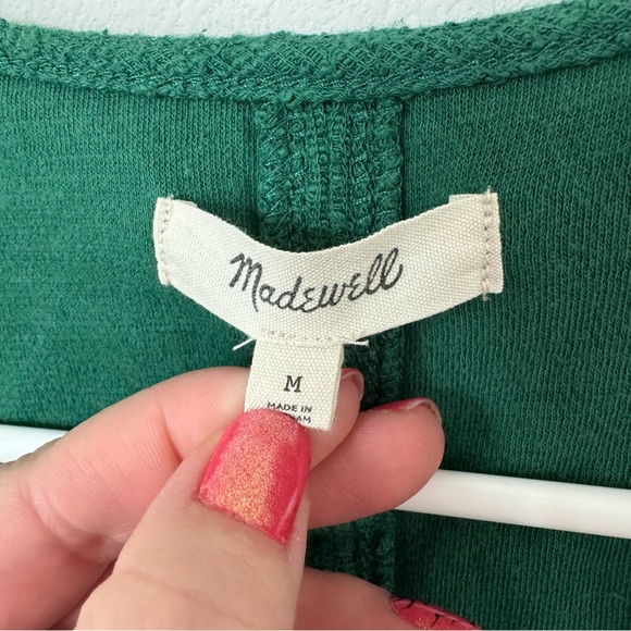 🎉Former HP!🎉 Madewell Texture & Thread Full Sleeve Top Size Medium Green - Picture 11 of 12